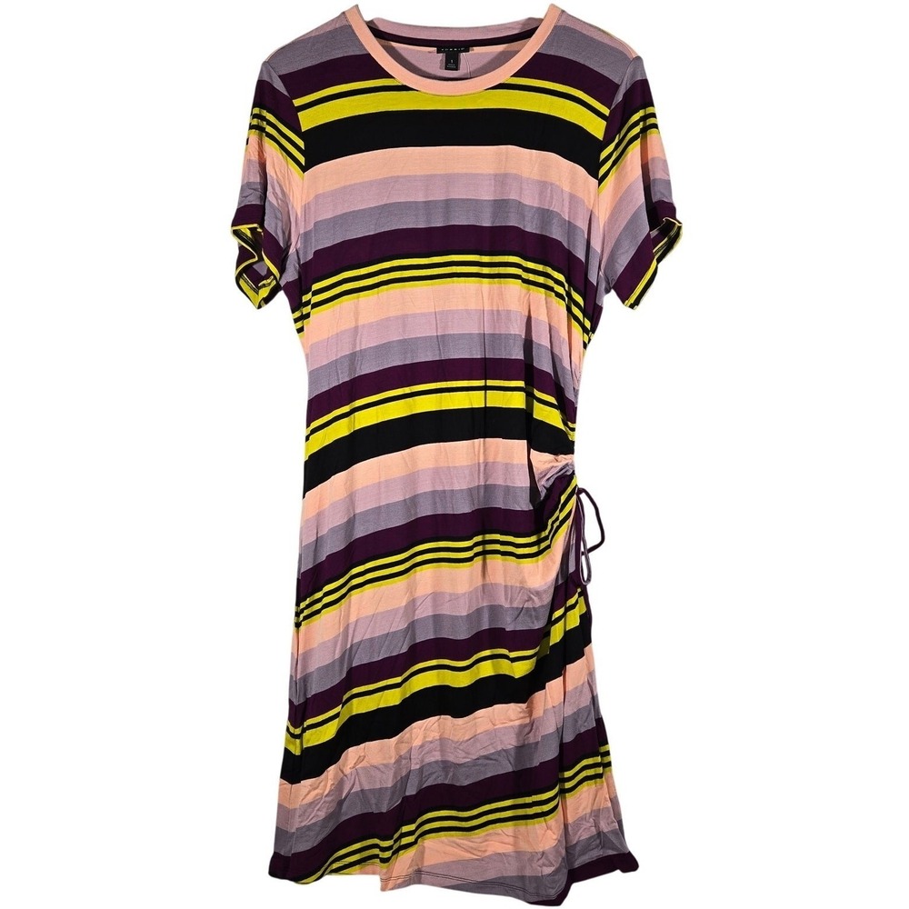 Torrid Womens Dress 1X Plus Size Multicolor‎ Striped Side Tie Knit TShirt Midi
